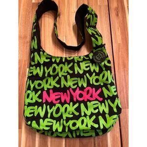Canvas New York‎ Crossbody Bag Purse Green Pink Robin-Ruth